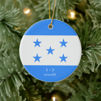 Custom Message Honduras Flag Ceramic Ornament