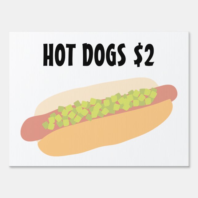Custom Message Hot Dog Sign (Front)