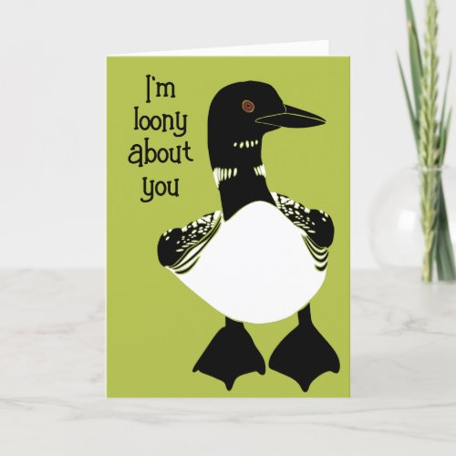 Custom Message Loon Loony About You Anniversary Thank You Card