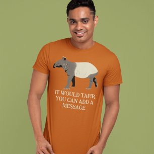 Custom Message Malayan or Asian Tapir Graphic T-Shirt