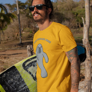 Custom Message Manatee Cartoon Graphic T-Shirt