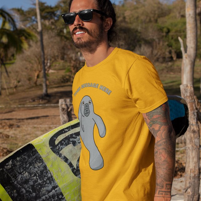 Custom Message Manatee Cartoon Graphic T-Shirt (Creator Uploaded)