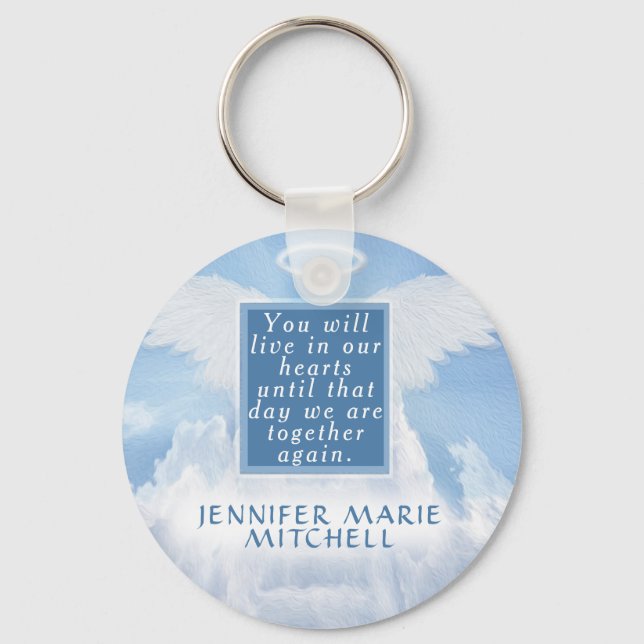 Custom Message Memorial in Loving Memory Keychain (Front)