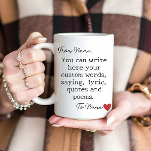 Custom Message Mug, Gift for Mom & BFF Friends Coffee Mug