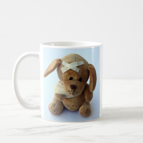 Custom Message Name Cute Sick Teddy Dog Get Well Coffee Mug