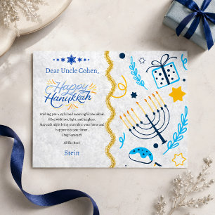 Custom Message Name Wish Happy Hanukkah Holiday Postcard