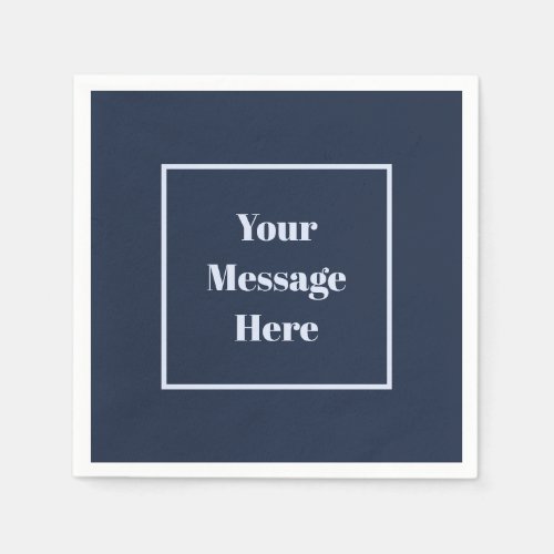 Custom Message Navy and Light Blue Party Napkins