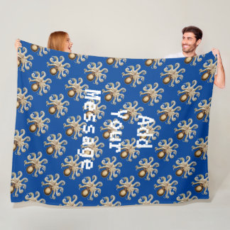 Custom Message Octopus Birthday Gift Fleece Blanket