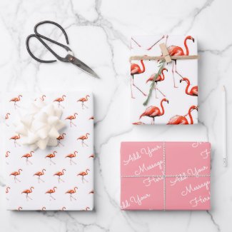 Custom Message Pattern Pink Flamingo