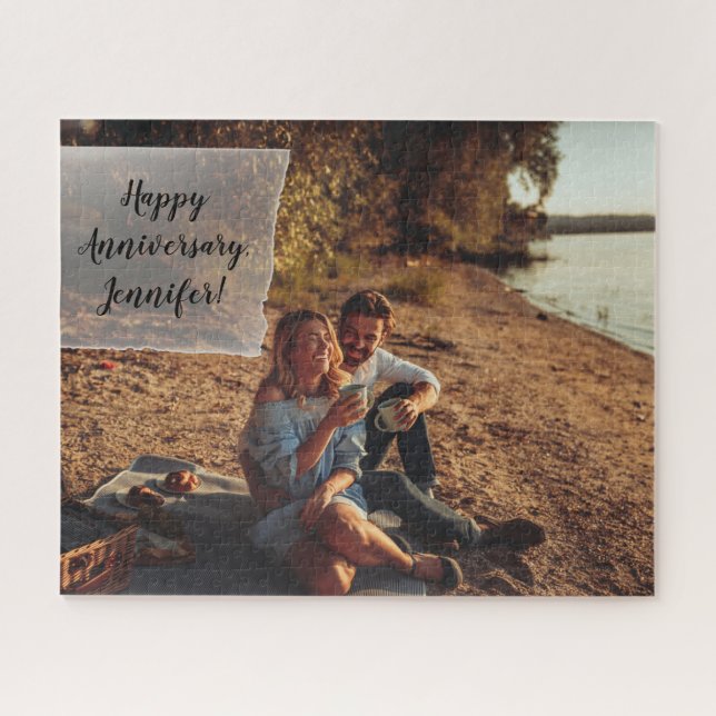 Custom Message Personalized Photo Jigsaw Puzzle (Horizontal)