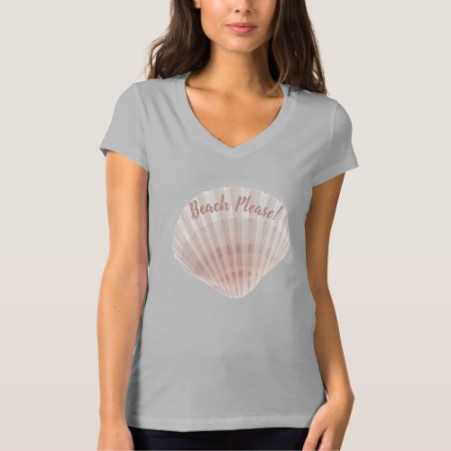 Custom Message Pink Seashell Graphic T_Shirt