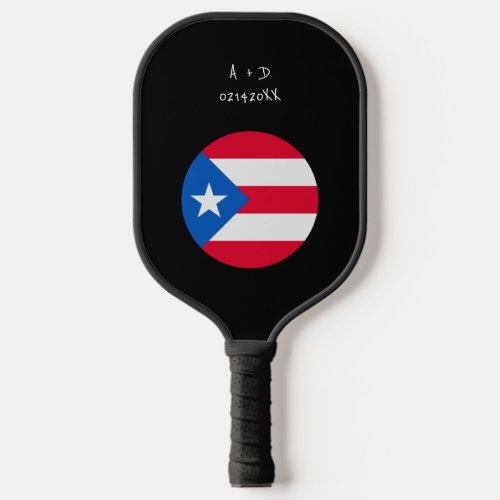 Custom Message Puerto Rico Flag Pickleball Paddle