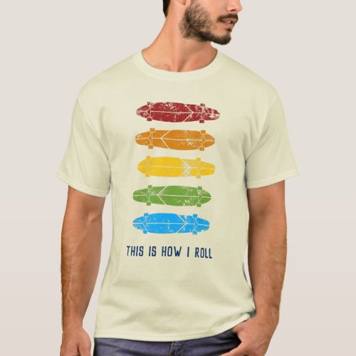 Custom Message Rainbow Longboards Graphic T_Shirt