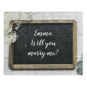 Custom Message Rustic Blackboard Keepsake Jigsaw Puzzle