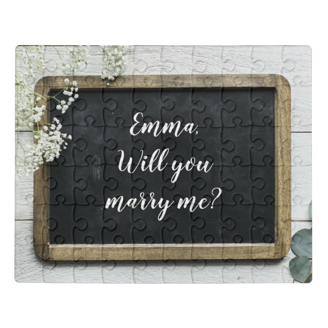 Custom Message Rustic Blackboard Keepsake Jigsaw Puzzle (Puzzle Horizontal)