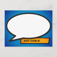 Custom Message Speech Bubble Fun Comic Book