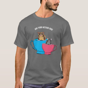 Custom Message Sugar Gliders in Teacups Graphic T-Shirt