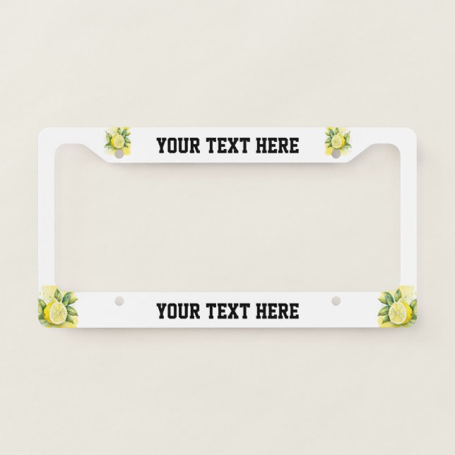 Custom Message Sunshine Lemon Fruit Classic License Plate Frame (Front)
