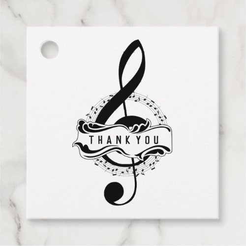 Custom Message Thank You Musical Note Favor Tags