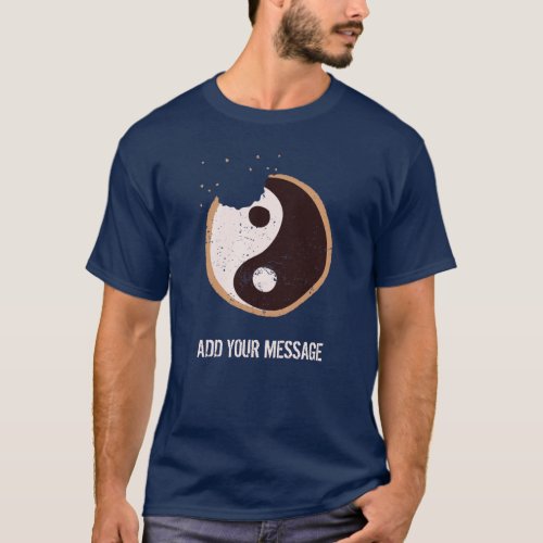 Custom Message Yin and Yang Black and White Cookie T_Shirt