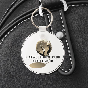 Custom Metal Golf Bag Tag,Personalized Round Sepia Keychain