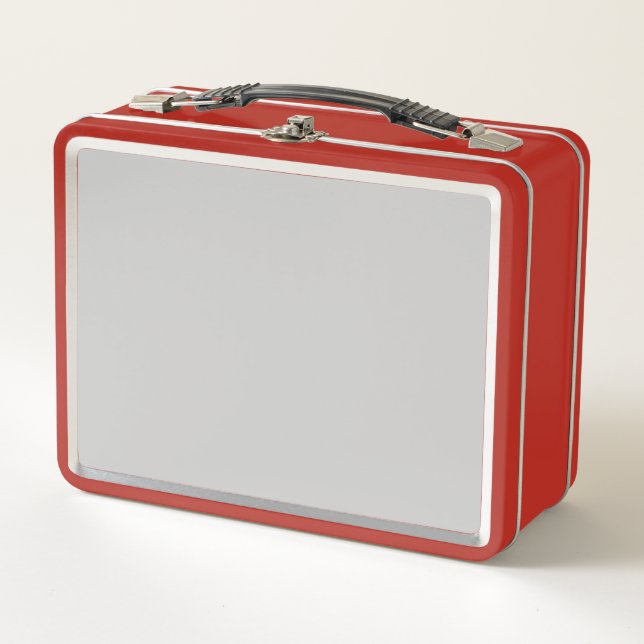 Custom Metal Lunchbox | Vintage Red Tin Box (Front)