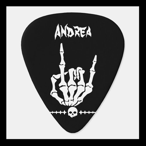 Custom metal rock punk grunge personalised skull guitar pick