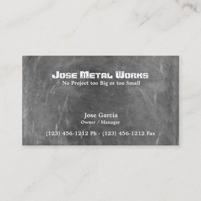 Custom Metal Works Business Card (Front)