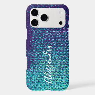 Custom Metallic Blue Minimal Paint Canvas Texture iPhone 17 Pro Max Case