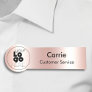 Custom Metallic Blush Pink Name Tag for Round Logo