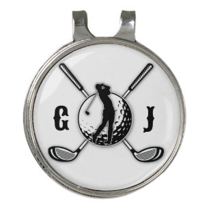 Custom Metallic Colorful Golf Monogram Design Golf Hat Clip