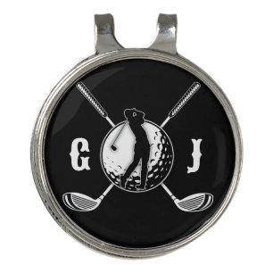 Custom Metallic Colorful Golf Monogram Design Golf Hat Clip