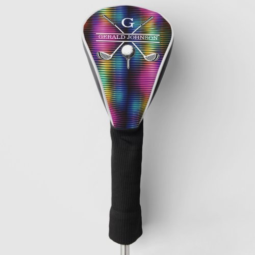 Custom Metallic Colorful Golf Monogram Design Golf Head Cover