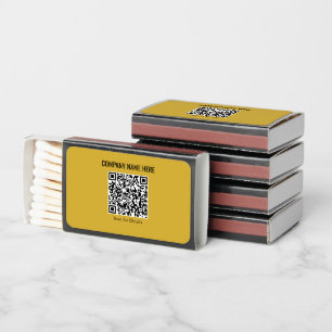 Custom Metallic Gold QR Code Matchboxes