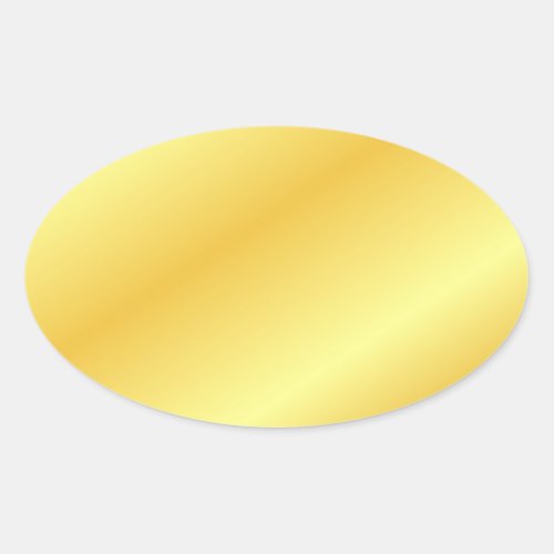 Custom Metallic Look Faux Gold Blank Template Oval Sticker