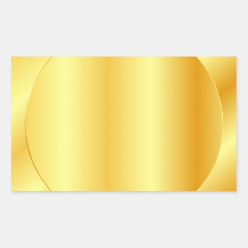 Custom Metallic Look Faux Gold Blank Template Rectangular Sticker