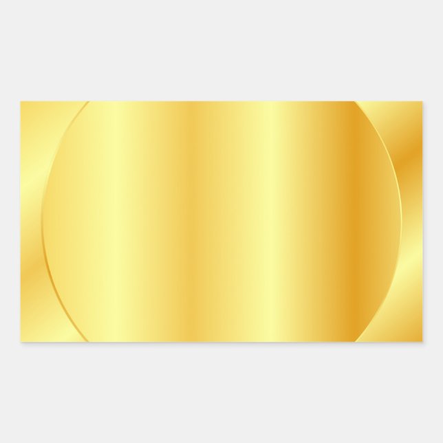 Custom Metallic Look Faux Gold Blank Template Rectangular Sticker (Front)