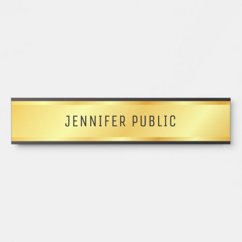 Custom Metallic Look Faux Gold Elegant Template Door Sign