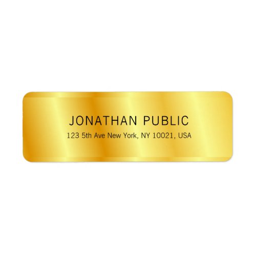 Custom Metallic Look Faux Gold Elegant Template Label