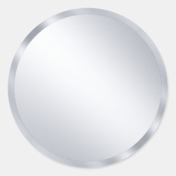 Custom Metallic Silver Blank Modern Template Classic Round Sticker