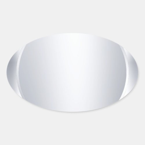 Custom Metallic Silver Look Blank Modern Template Oval Sticker