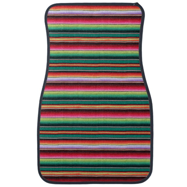 Custom Mexican Blanket Colorful Serape Floor Mats (Front)