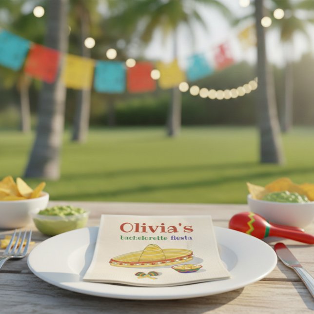 Custom Mexican Fiesta Bachelorette Party  Napkins (Creator Uploaded)