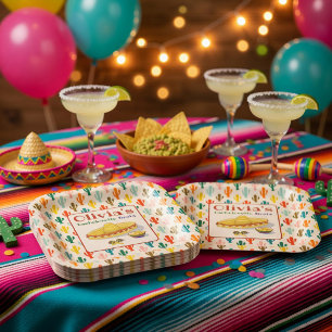 Custom Mexican Fiesta Bachelorette Party  Paper Plates