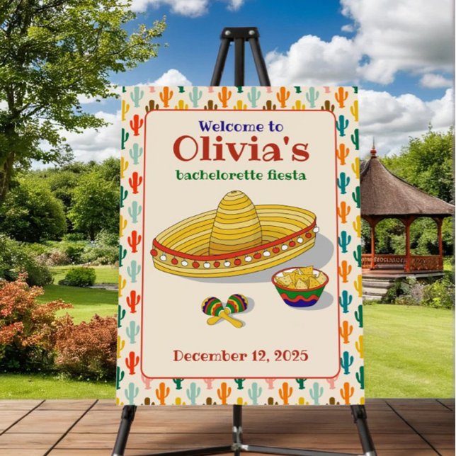 Custom Mexican Fiesta Bachelorette Party Welcome Foam Board (Creator Uploaded)