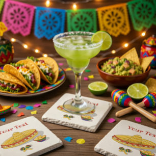 Custom Mexican Fiesta  Stone Coaster