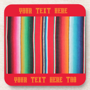 custom Mexican mexico poncho serape background Beverage Coaster