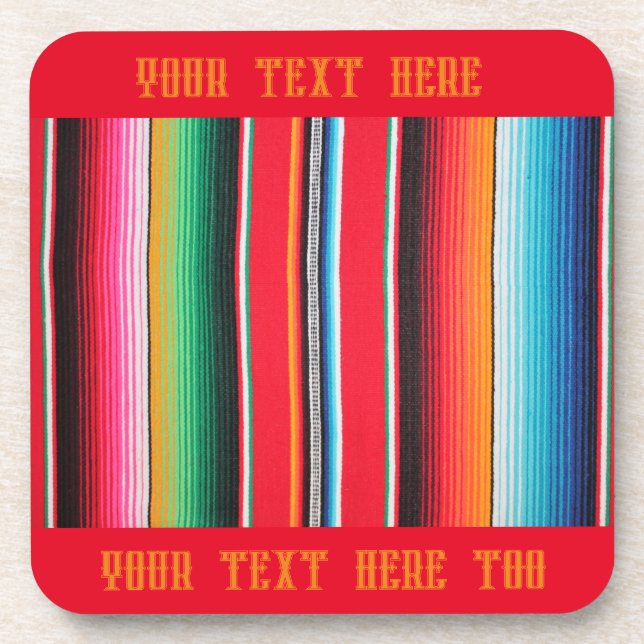 custom Mexican mexico poncho serape background  Beverage Coaster (Front)