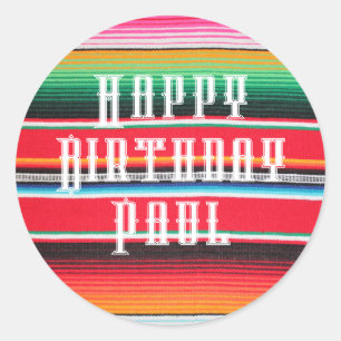 custom Mexican poncho serape Classic Round Sticker