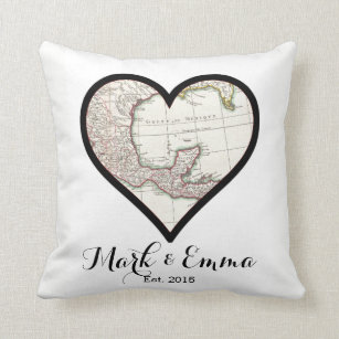 Custom Mexico honeymoon wedding gift couple names Throw Pillow